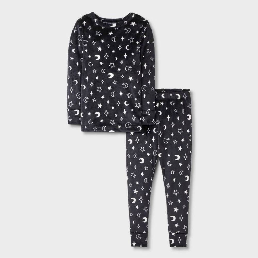 ⭐️🖤🌙 NWT Toddler Cat & Jack Snuggly Soft Fleece PJs - 3T ⭐️🖤🌙